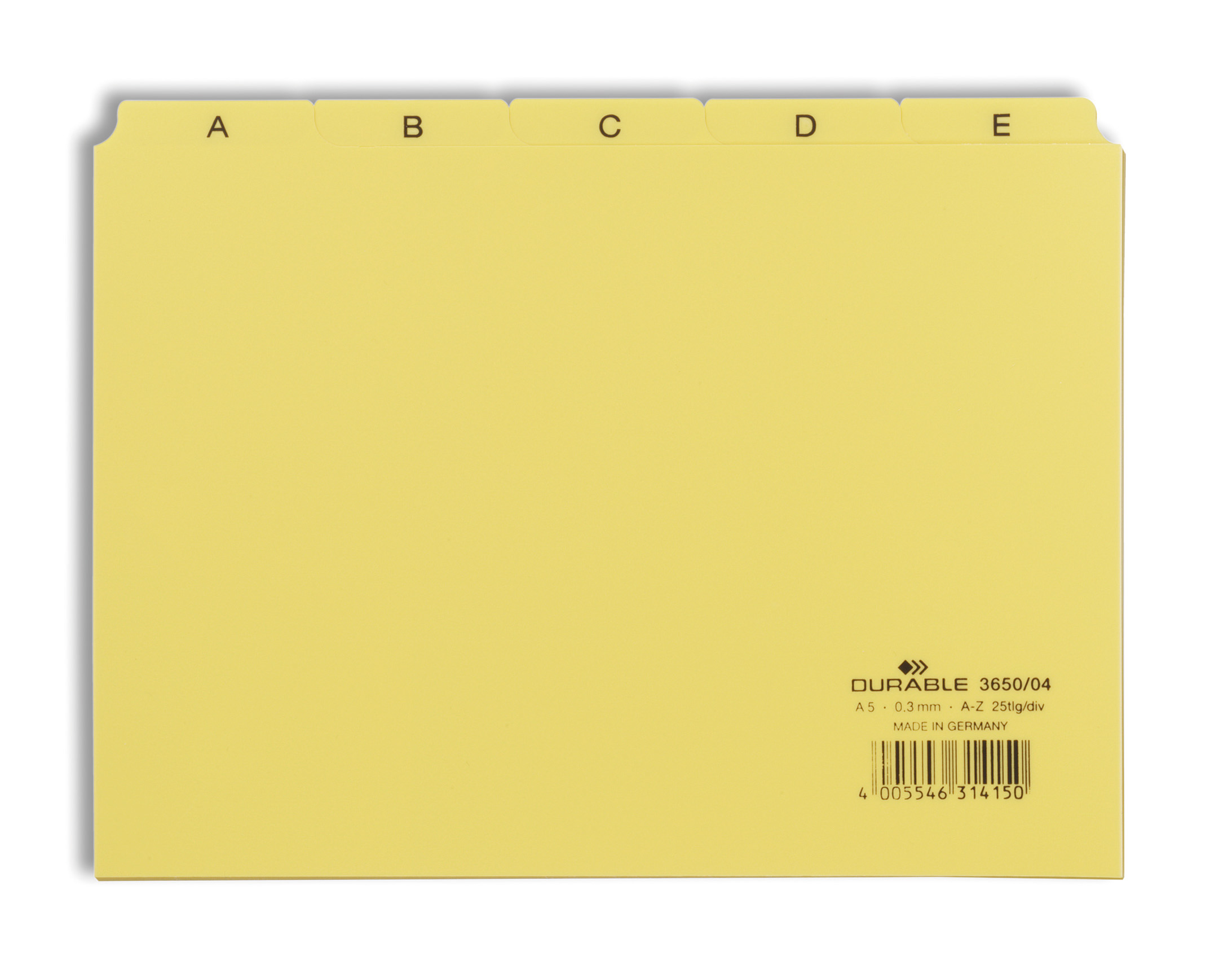 Leitregister Durable 3650 A5 gelb 