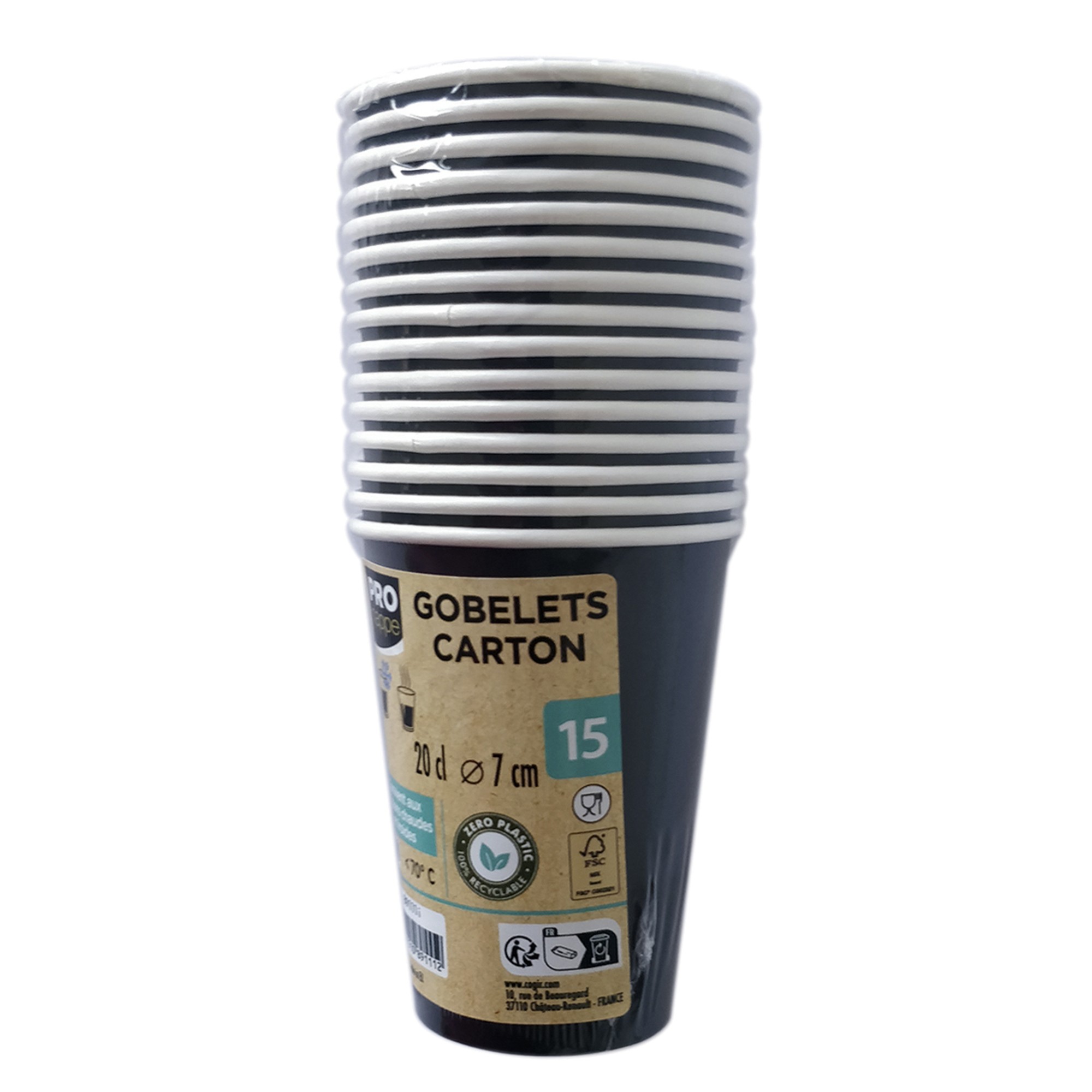 Einwegbecher Pro Nappe 0,2L  schwarz 15 Stck.