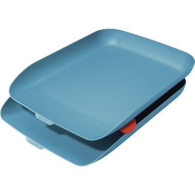 Briefkorb Leitz 5358 A4 sanft blau 2er Cosy (2 Briefkörbe + 1 Stapelelement)