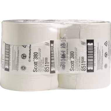Toilettenp. Scott 8511 380m 2lagig weiß Länge Tissue Maxi-rollen, Perfomance,