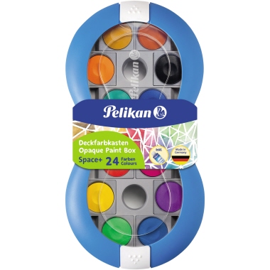 Deckfarbkasten Pelikan Space+ 735 SP24 b blau, 24 Farben + Deckweiß