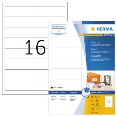 Etikett Herma 10780 96,5x33,8mm weiß inkprint