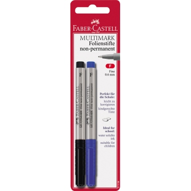 Marker Castell 1514 sw/bl 2ST/Pa Multimark Non-Permanent F 0,6mm