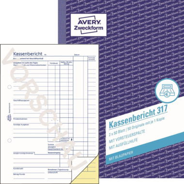 Kassenbericht Avery Zweckform 317 A5 