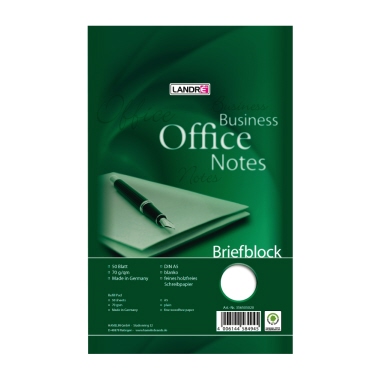 Briefblock Landré A5 50Bl. 70g blanko 100050267, Lineatur 20