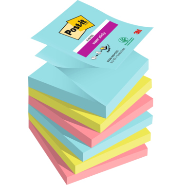 Haftnotiz Post-It R330-6SS-COS Z-Notes Türkis, Neongrün, Tropicalpink,guavapink