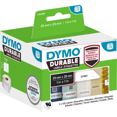 Etikett Dymo 2112286 25x25mm Kunststoff weiß