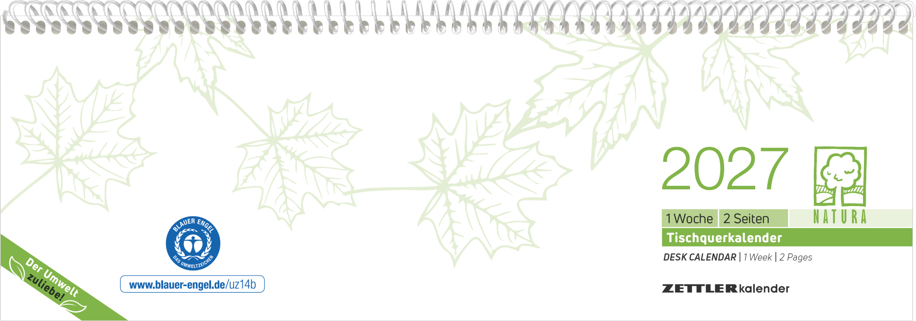 Tischkalender Zettler 116-0700 1W/2S UWS 