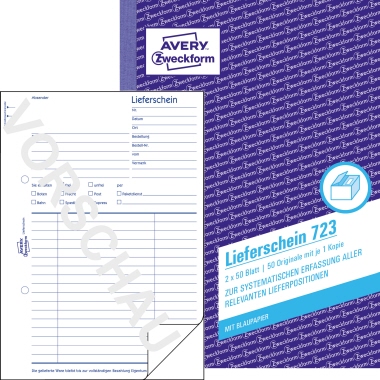 Lieferschein Zweckf. 723 A5 2x50bl.