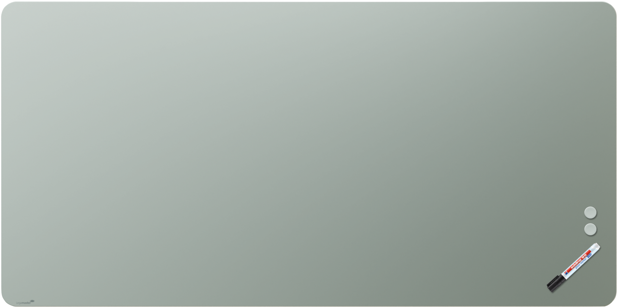 Glasboard Legamaster 100x200, grün 7-104364, matte, Ecken abgerundet
