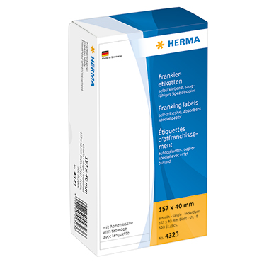 Etikett Herma 4323 157x40mm weiß Frankier