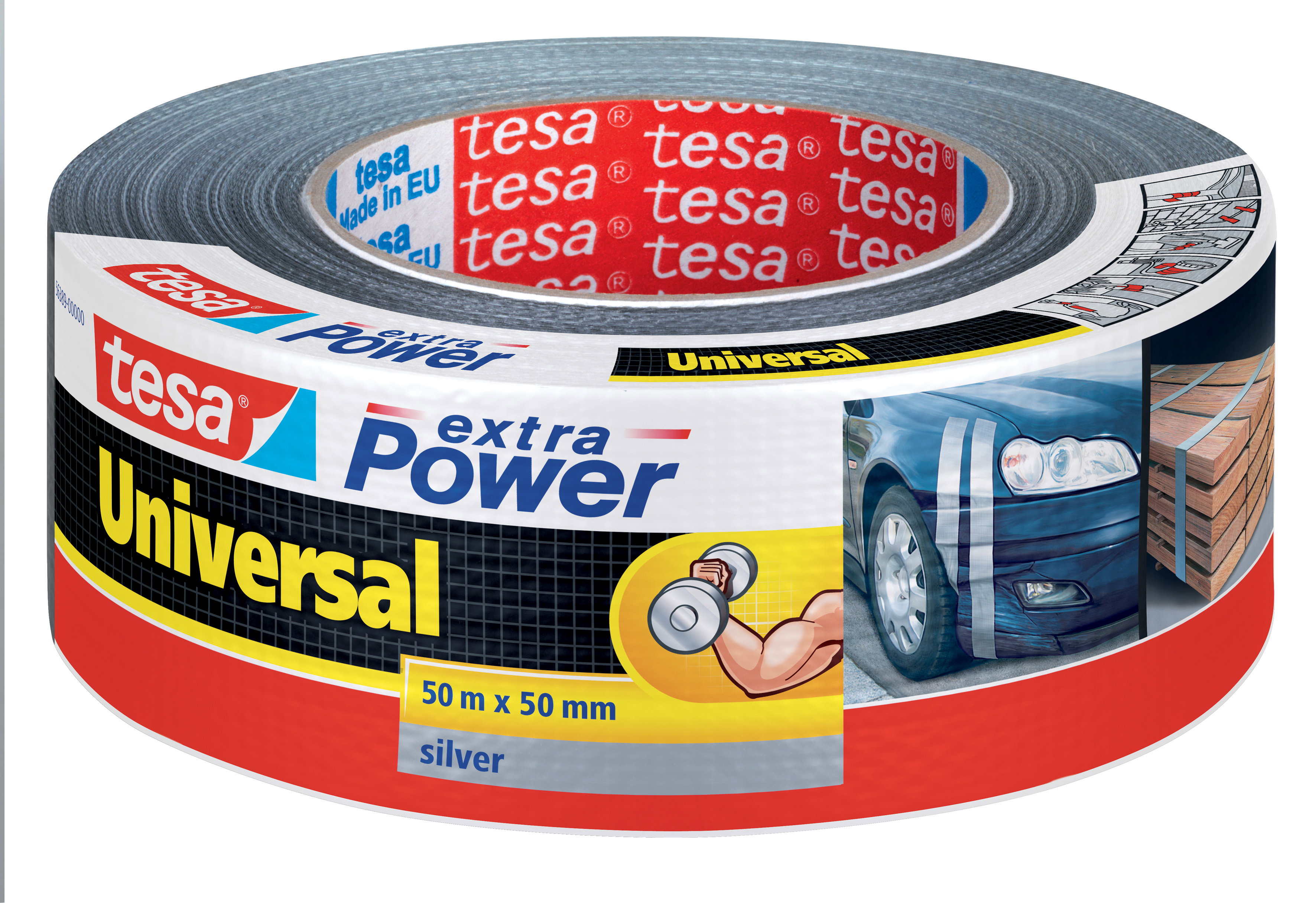Gewebeband Tesa 56389 50mx50mm silber Extra Power Universal