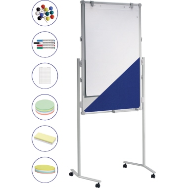 Multiboard MAUL 63811 120x75cm grau eine Seite es Textil, andere Seite whit