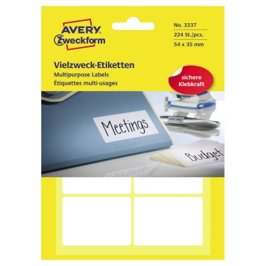 Etikett Avery Zweckform 3337 54x35mm weiß 224 St.