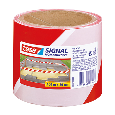 Absperrband Tesa 58137 100mx80mm rot/we Nicht Klebend