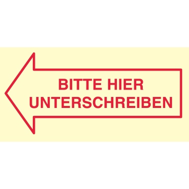 Haftnotiz 70x35mm gelb "Bitte hier... unterschreiben", 50 Bl.