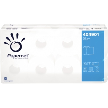 Toilettenp. Papernet 404901 3-lagig 250Bl. weiß 8 Rl./Pack.
