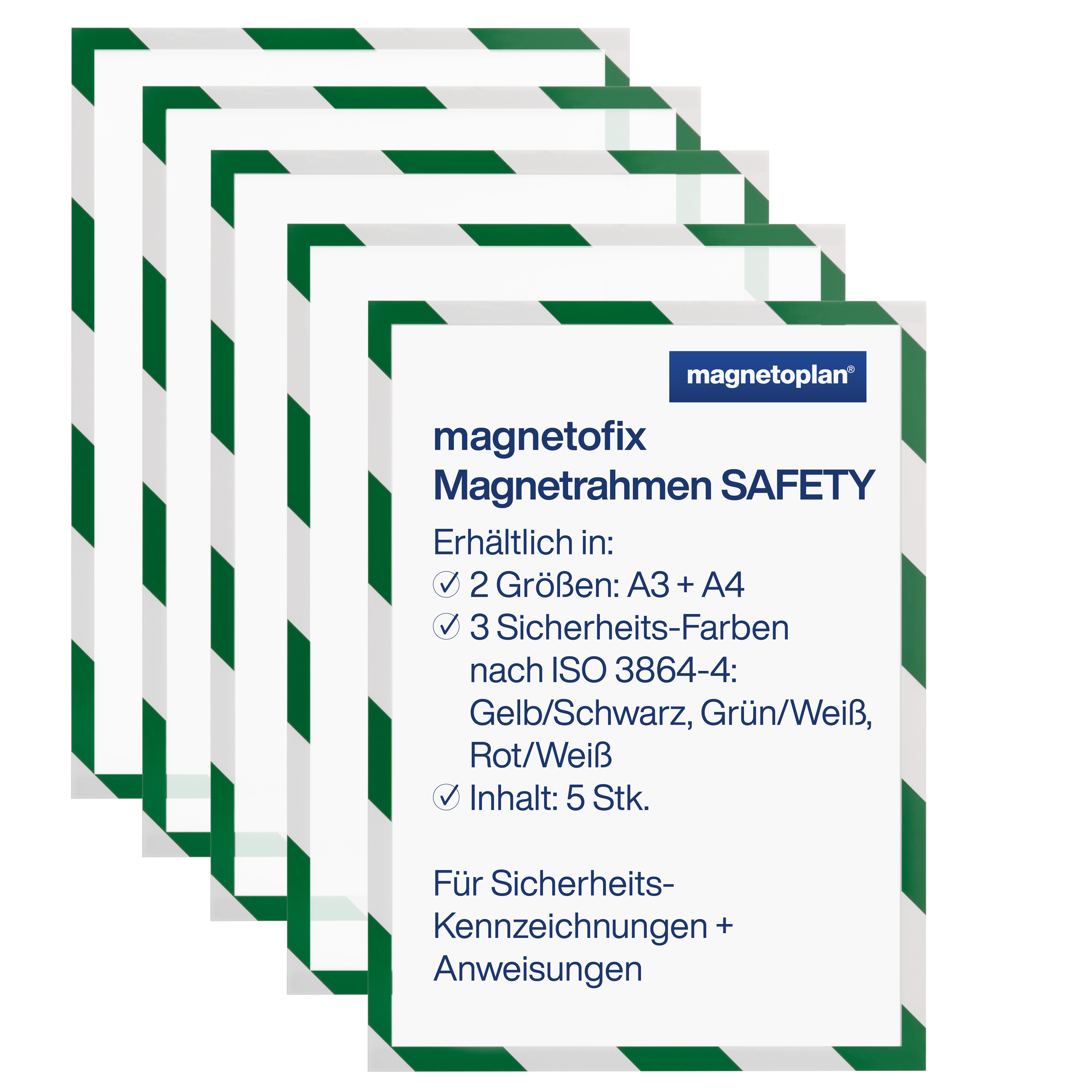 Infotasche Holtz 1131345 Safety A3 gr.-w GRÜN-WEIß, Magnethaftend