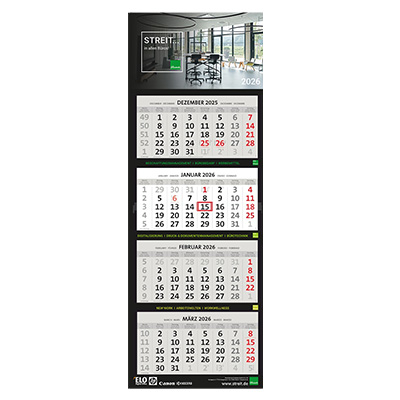 4-Monatskalender STREIT 33X90,5cm 4-sprachig: D/gb/f/ned