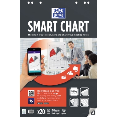 Flipchartblock Oxford 400096278 kariert weiß 90g