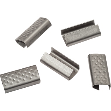 Umreifungsverschlusshülsen für PP-Band 13x28x05mm, Innen geriffelt