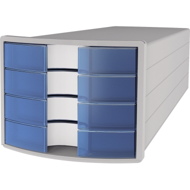Schubladenbox HAN 1012 C4 4F lichtg/blau Impuls, geschlossene Schublade