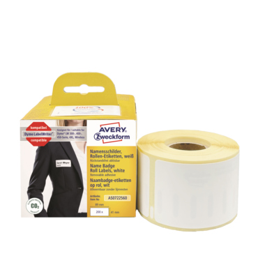 Rollenetiketten Zweckform 41x89mm As0722560, Wiederablösbar
