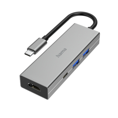 USB-C-Hub Hama 4 Ports, 2xUSB-A, USB-C Hdmit 00200107