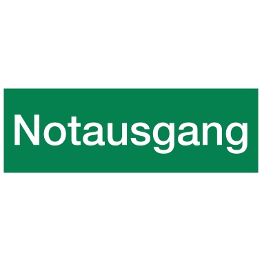 Hinweisschild Notausgang 297x105mm sk, langnachleuchtend, Pvc