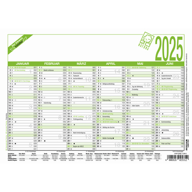 Tafelkalender Zettler 904-0700 A5 1S/6M Sonn-und Feiertage Hervorgehoben, Arbei