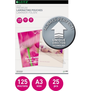 Folientasche LEITZ A3 303X426mm 125my glasklar 25 St/Pack Udt