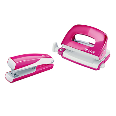 Schreibtischset Leitz 5561 mini pink Heftgerät + Locher