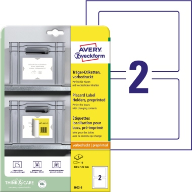 Etikett Avery Zweckform 8002-5 160x120mm weiß 5 Bl.