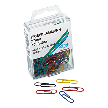 Büroklammer Wedo 90010099 26mm sortiert Metall Lackiert