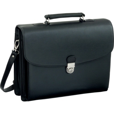 Aktentasche Forte 92011 schwarz Abnehmbarer Schulterriemen, Mit Schloss,