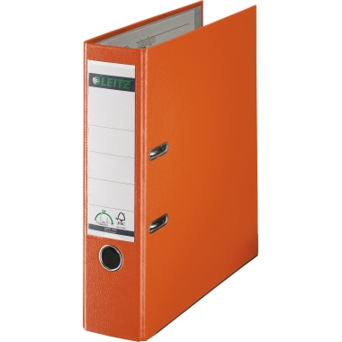 Ordner Leitz 1010 Plastik A4 80mm orange 