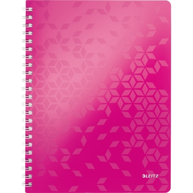 Collegeblock Leitz 4638 WOW A4 pink metallic, karriert