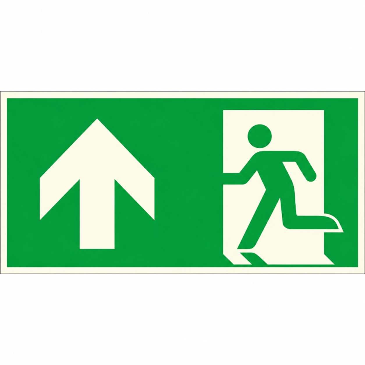 Hinweisschild Notausgang geradeaus 30X15cm