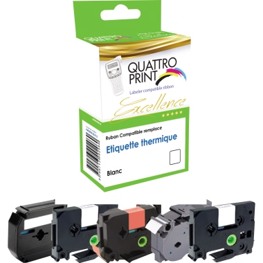 Schriftband Quattro-Print TZE251 24mm weiß/schwarz A193213