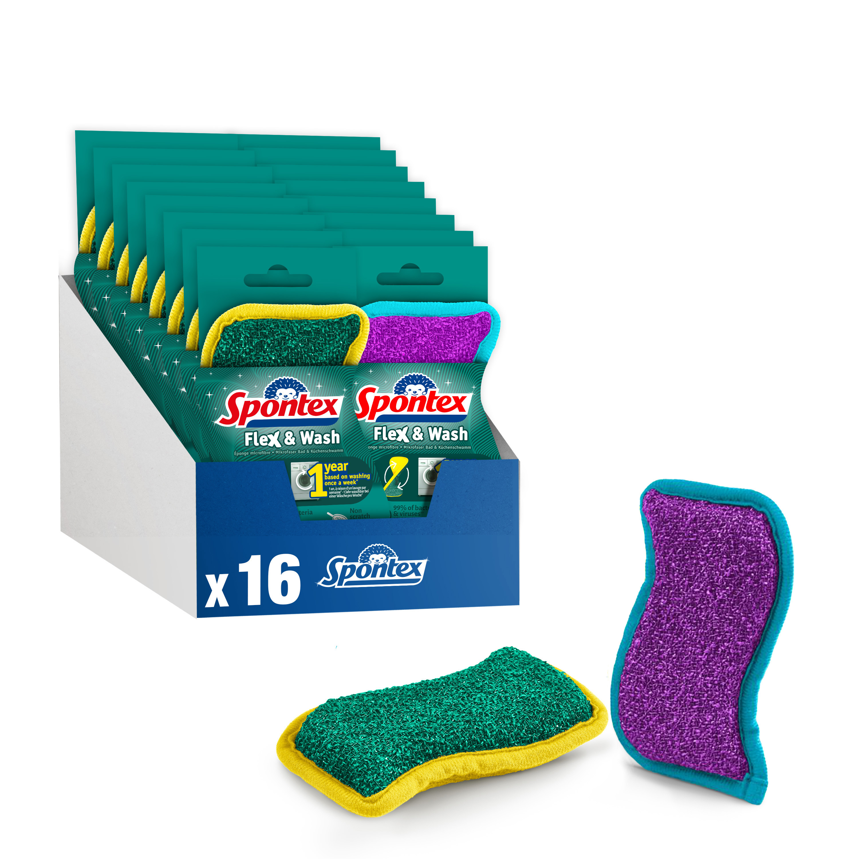 Microfaserschwamm Spontex Flex & Wash 
