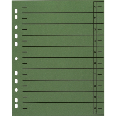 Trennblatt A4 230g grün 24x30cm, recycling, Universallochung