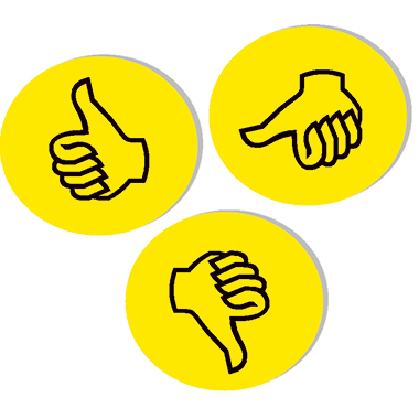 Wertungssymbol Franken UMZWS Daumen Hoch, Runter, Waagrecht, Ø9,5cm