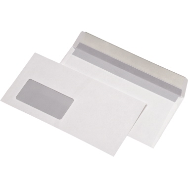 Briefumschlag DL mF HK weiß Din Lang (110x220mm), Mit Fenster, Haftk