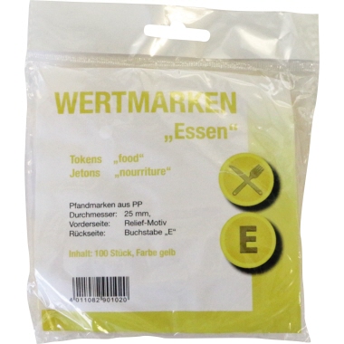 Wertmarke "Essen" gelb, PP, Ø25mm 