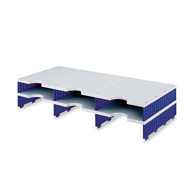 Aufbaueinheit  Styrodoc Trio 1302.38 Grau/blau 6 Fächer