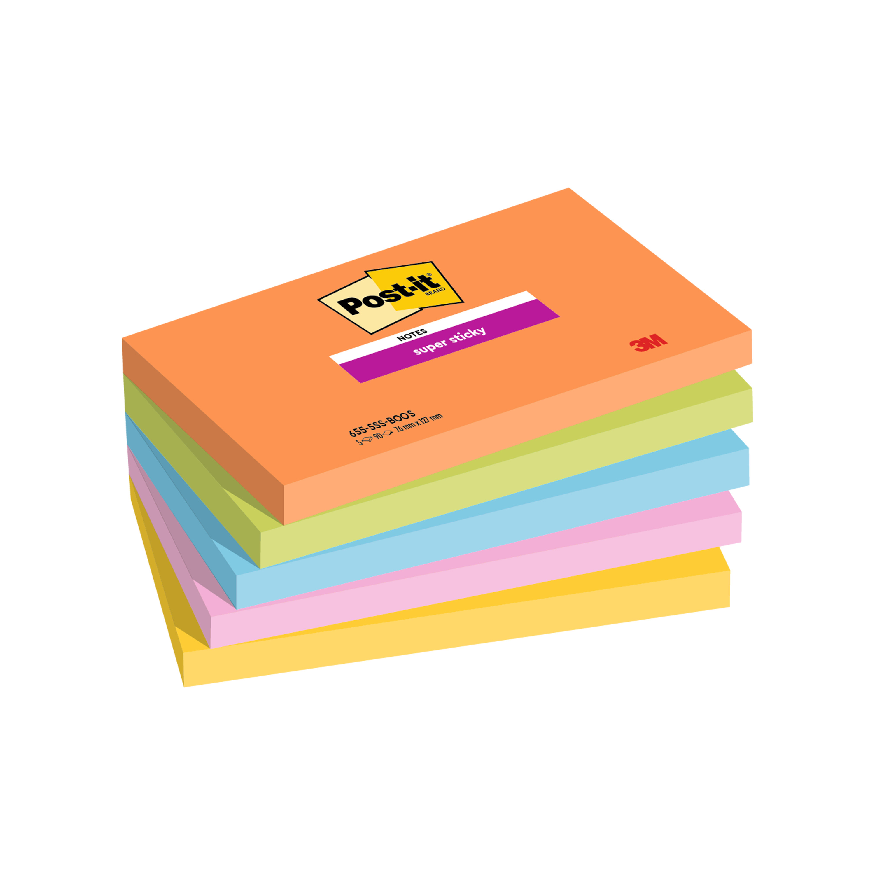 Haftnotiz-Post-It 655-5SS 127x76mm Notes Boost Collection