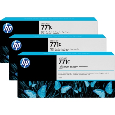 Tintenpa. 3er HP 771C B6Y37A Ph.black 