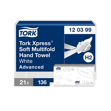 Papierhandtücher 21,2x34cm 2lagig weiß 9002030 Tork Xpress Multifold