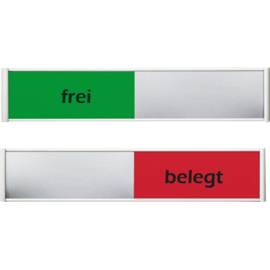 Türschild Ultradex frei/bel. 314578 Frei/belegt Grün/rot Serie Silver 180x36