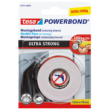 Montageband Tesa 55791 19mmx1,5m transparent, Ultra Strong